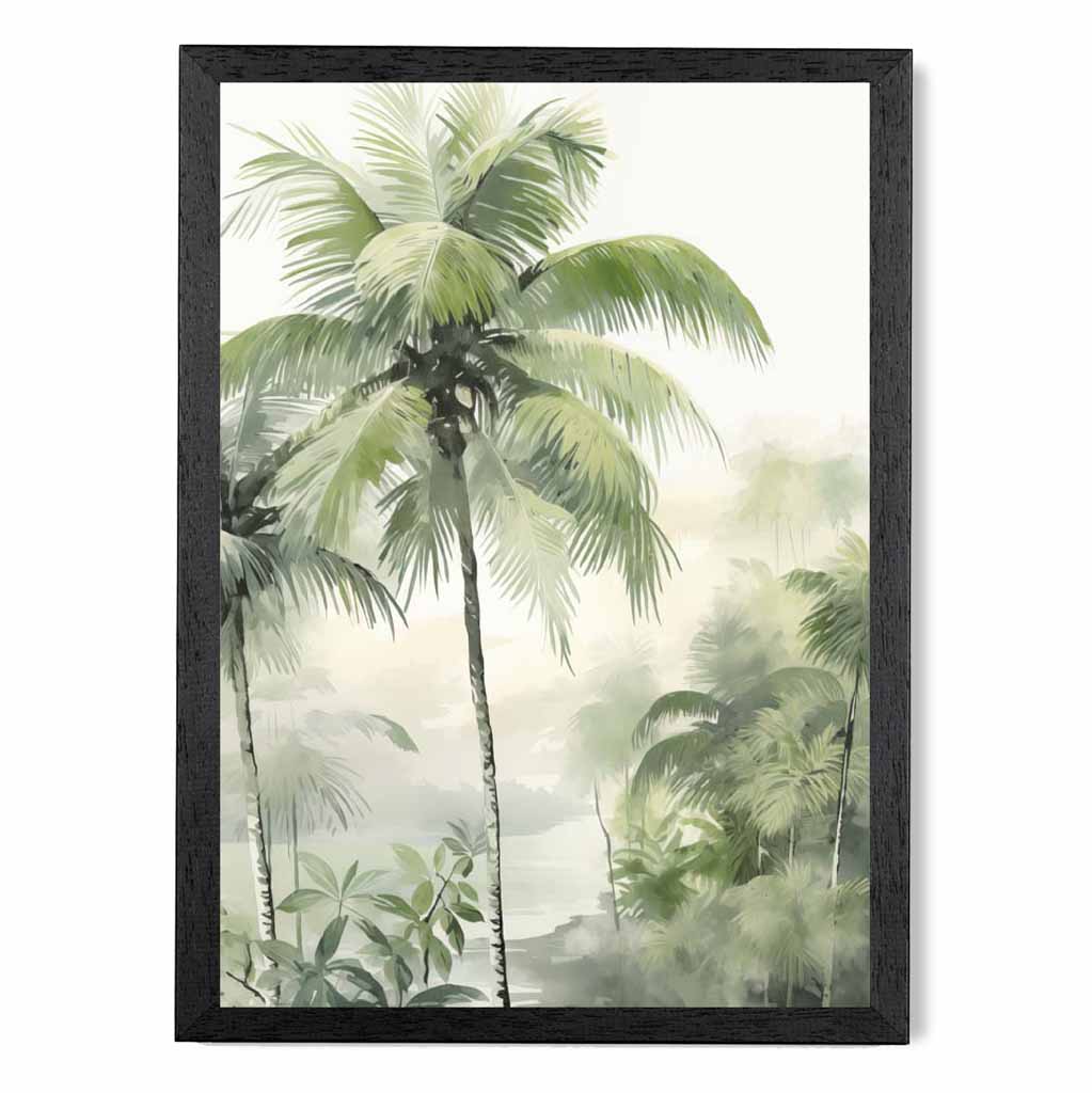 Abstract Painted Green,  Jungle Palms  Art Poster | Wall Art Plaza