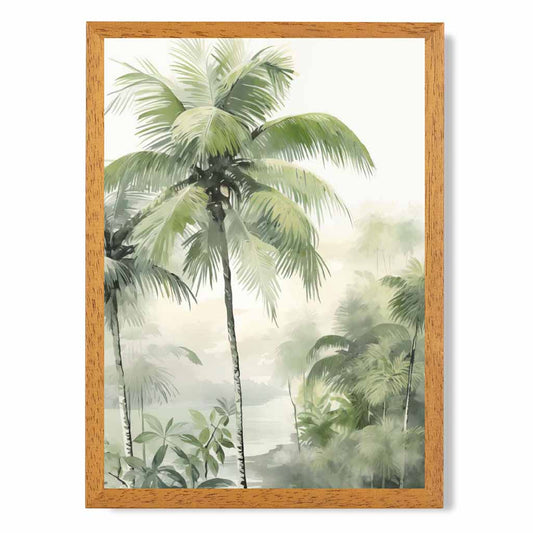 Abstract Painted Green,  Jungle Palms  Art Poster | Wall Art Plaza