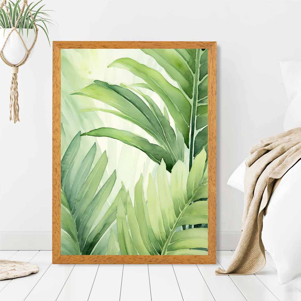 Abstract Painted Green,  Botanical Leaves  Art Print | Wall Art Plaza
