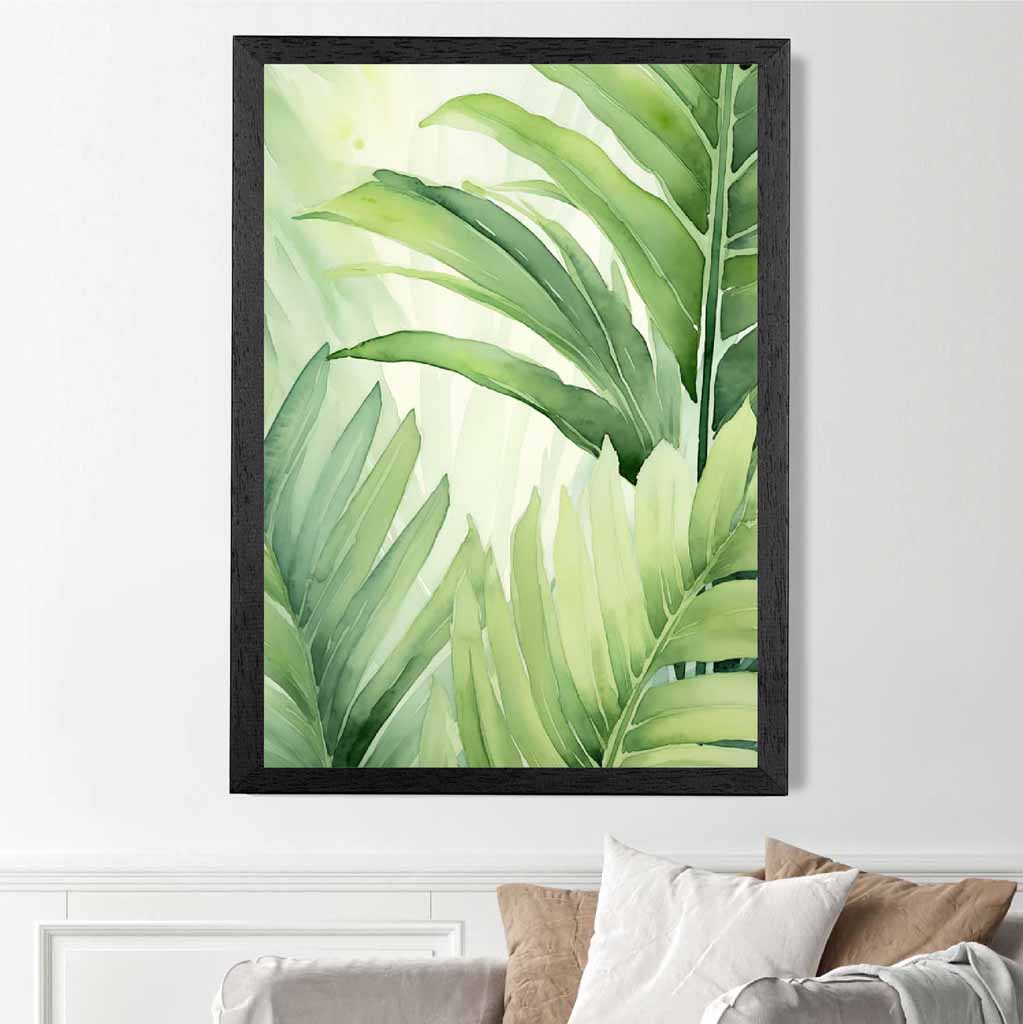 Abstract Painted Green,  Botanical Leaves  Art Print | Wall Art Plaza