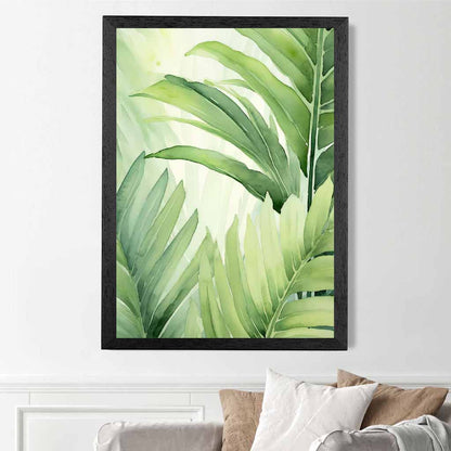 Abstract Painted Green,  Botanical Leaves  Art Print | Wall Art Plaza
