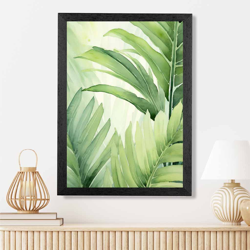 Abstract Painted Green,  Botanical Leaves  Art Print | Wall Art Plaza