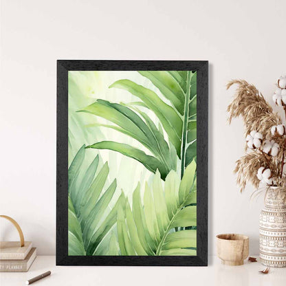 Abstract Painted Green,  Botanical Leaves  Art Print | Wall Art Plaza