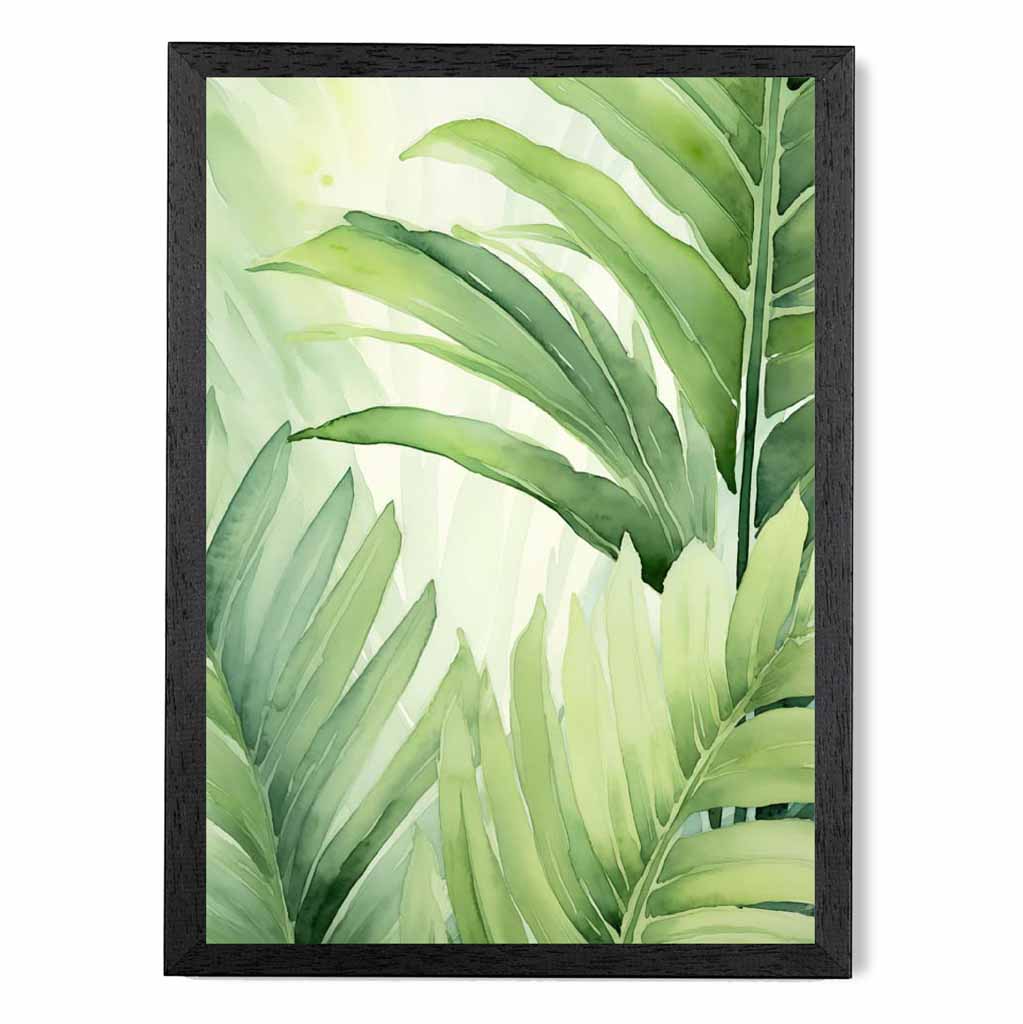 Abstract Painted Green,  Botanical Leaves  Art Print | Wall Art Plaza