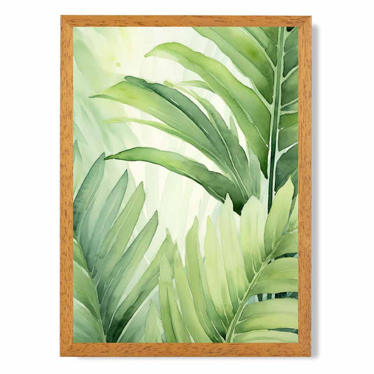 Abstract Painted Green,  Botanical Leaves  Art Print | Wall Art Plaza