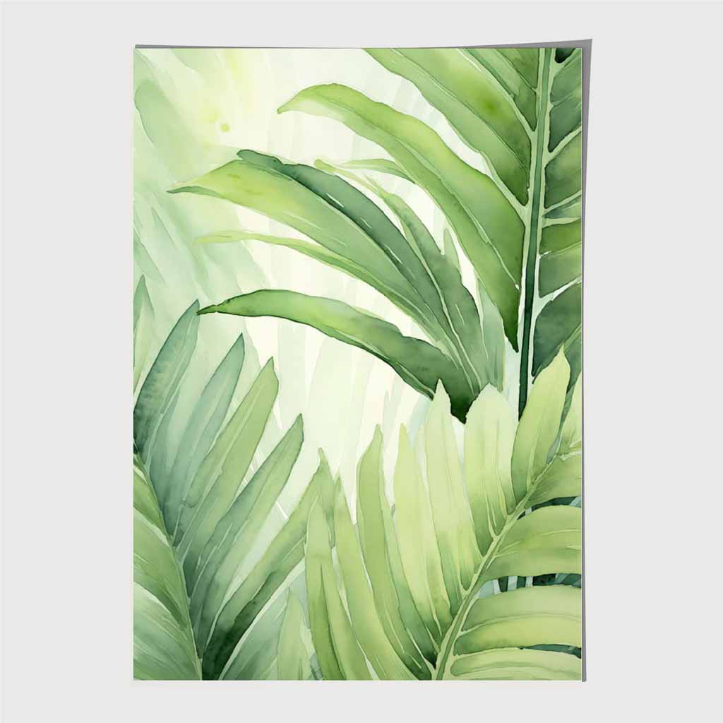 Abstract Painted Green,  Botanical Leaves  Art Print | Wall Art Plaza
