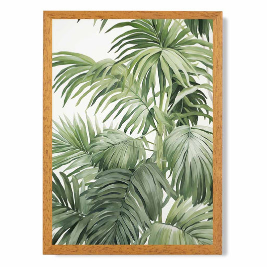 Vintage Abstract Green,  Painted Palm Leaves  Art Print | Wall Art Plaza