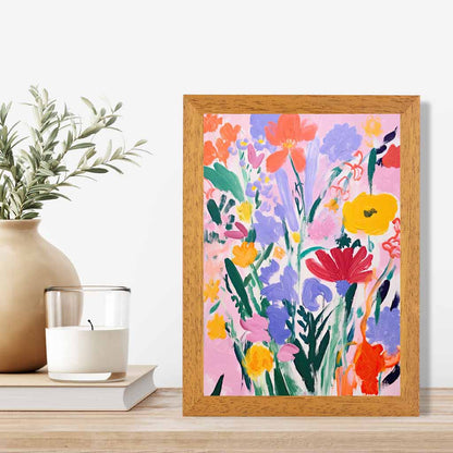 Kids Pink, Colourful Flowers  Art Print | Wall Art Plaza