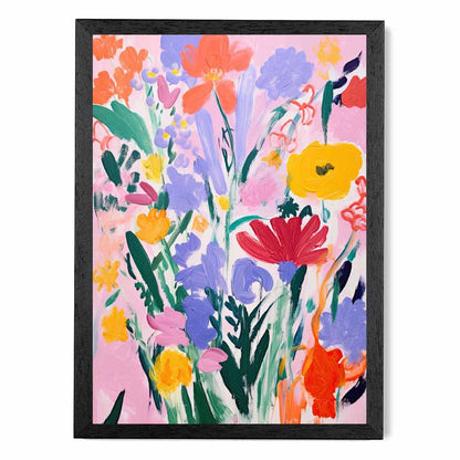 Kids Pink, Colourful Flowers  Art Print | Wall Art Plaza