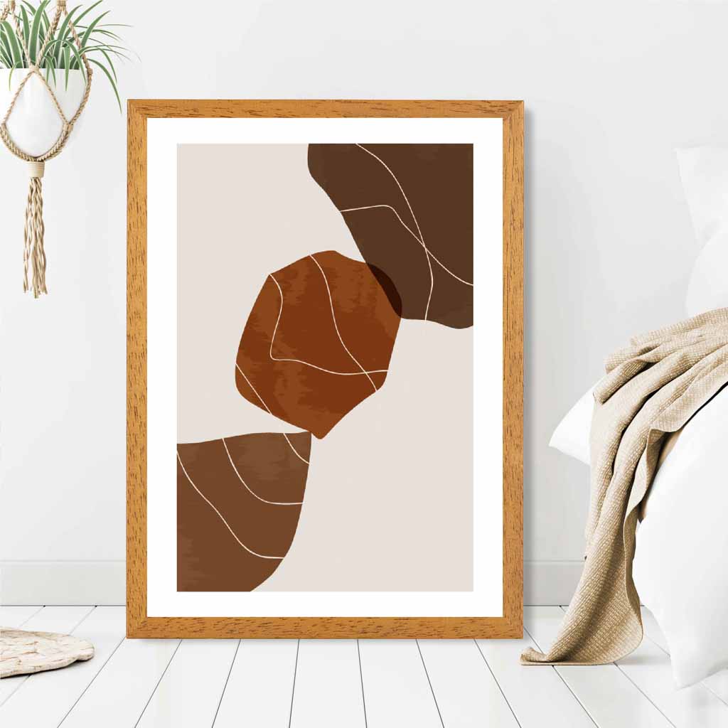 Boho Brown, Terracotta Shapes Art Print | Wall Art Plaza
