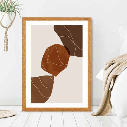 Boho Brown, Terracotta Shapes Art Print | Wall Art Plaza