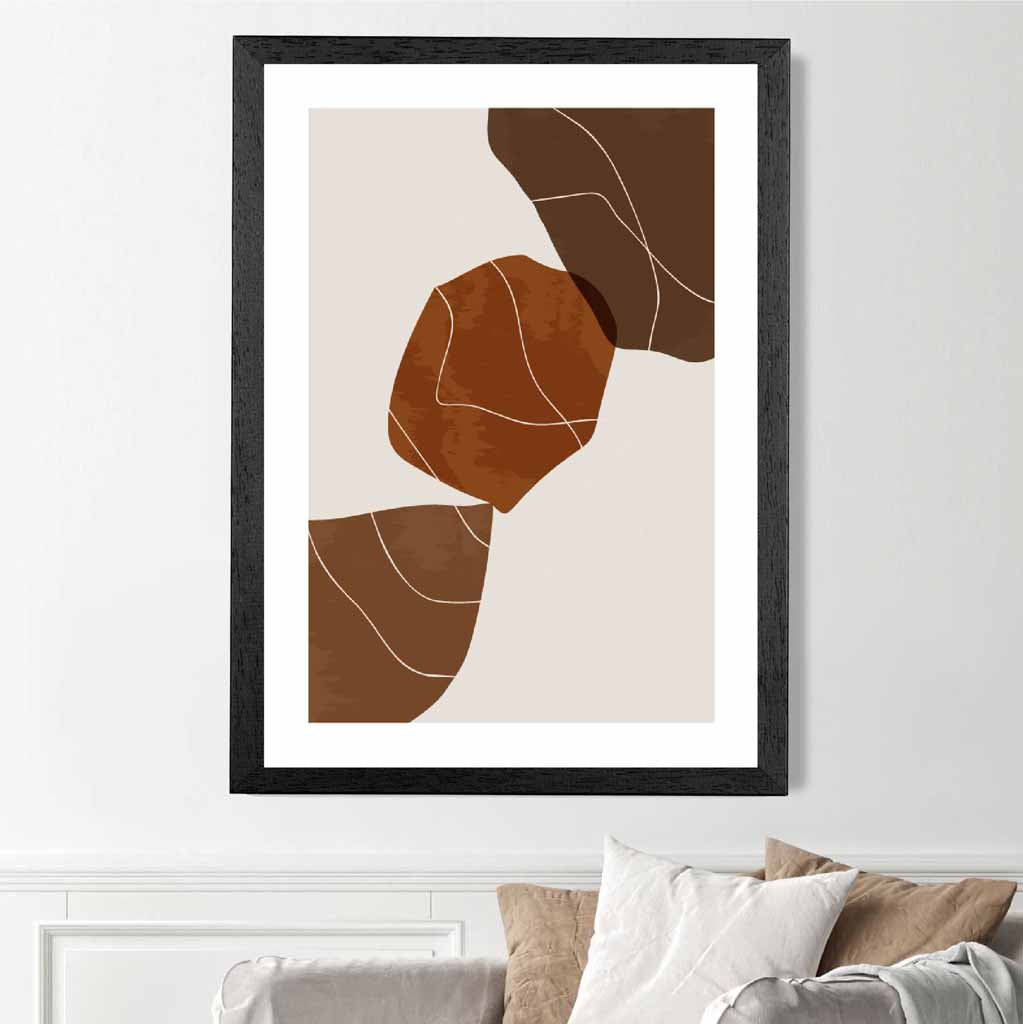 Boho Brown, Terracotta Shapes Art Print | Wall Art Plaza