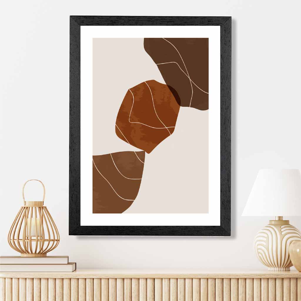 Boho Brown, Terracotta Shapes Art Print | Wall Art Plaza