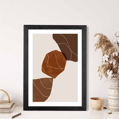 Boho Brown, Terracotta Shapes Art Print | Wall Art Plaza