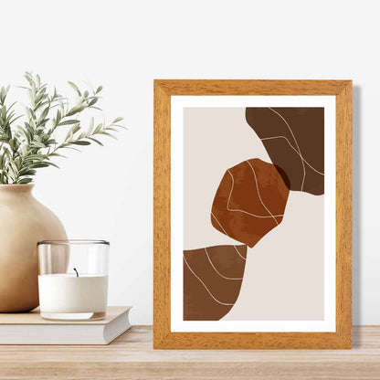Boho Brown, Terracotta Shapes Art Print | Wall Art Plaza