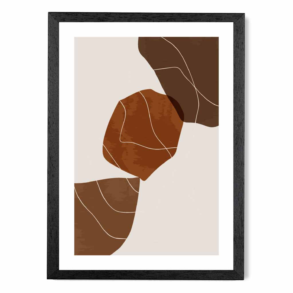 Boho Brown, Terracotta Shapes Art Print | Wall Art Plaza