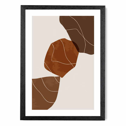 Boho Brown, Terracotta Shapes Art Print | Wall Art Plaza