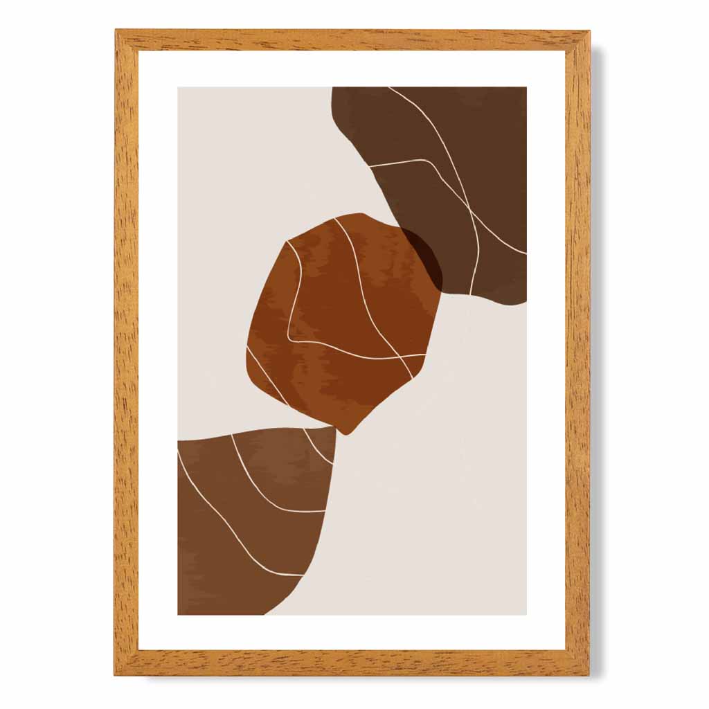 Boho Brown, Terracotta Shapes Art Print | Wall Art Plaza