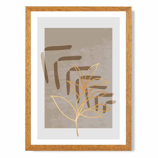 Boho Abstract Beige, Brown Floral No 2 Art Print | Wall Art Plaza