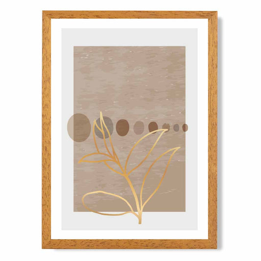 Boho Abstract Beige, Brown Floral No 3 Art Print | Wall Art Plaza