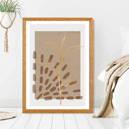 Boho Abstract Beige, Brown Floral No 4 Art Print | Wall Art Plaza