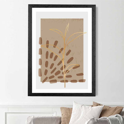 Boho Abstract Beige, Brown Floral No 4 Art Print | Wall Art Plaza