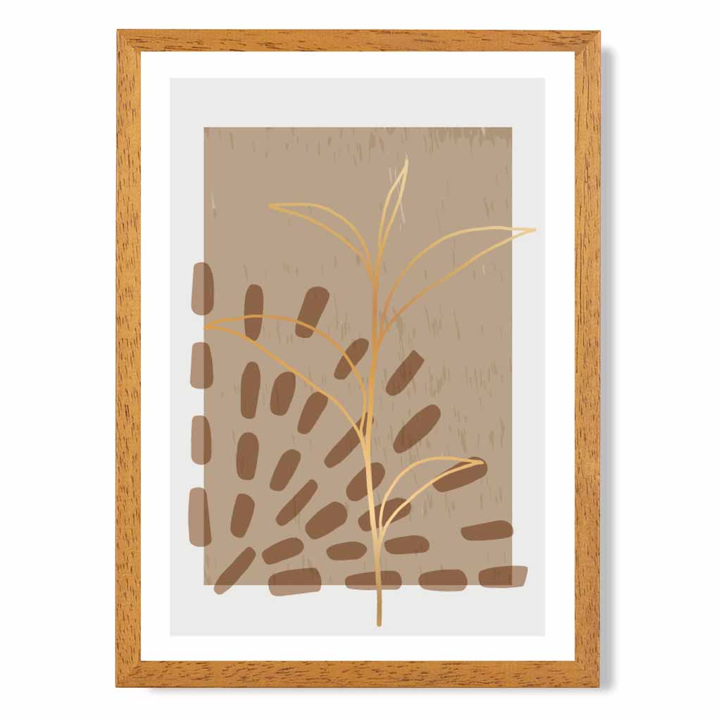 Boho Abstract Beige, Brown Floral No 4 Art Print | Wall Art Plaza