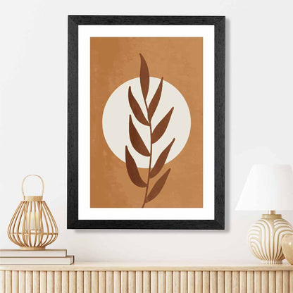 Boho Botanical Orange, Beige Leaf Art Print | Wall Art Plaza
