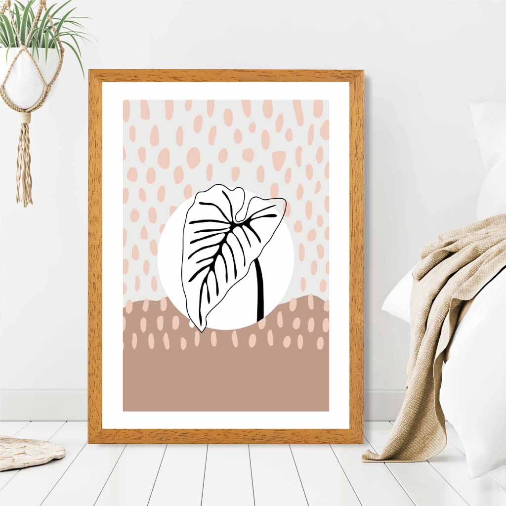 Modern Abstract Pink Sketch Botanical No 1 Art Print | Wall Art Plaza