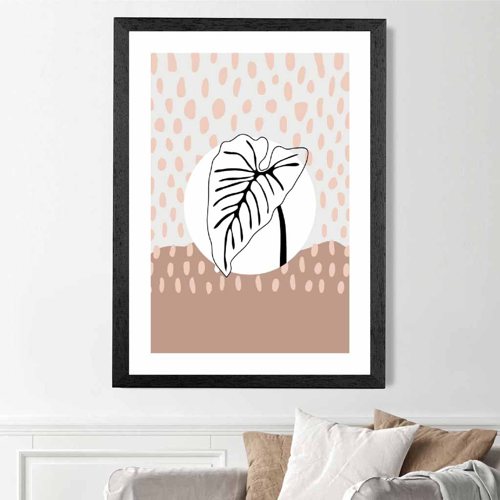 Modern Abstract Pink Sketch Botanical No 1 Art Print | Wall Art Plaza