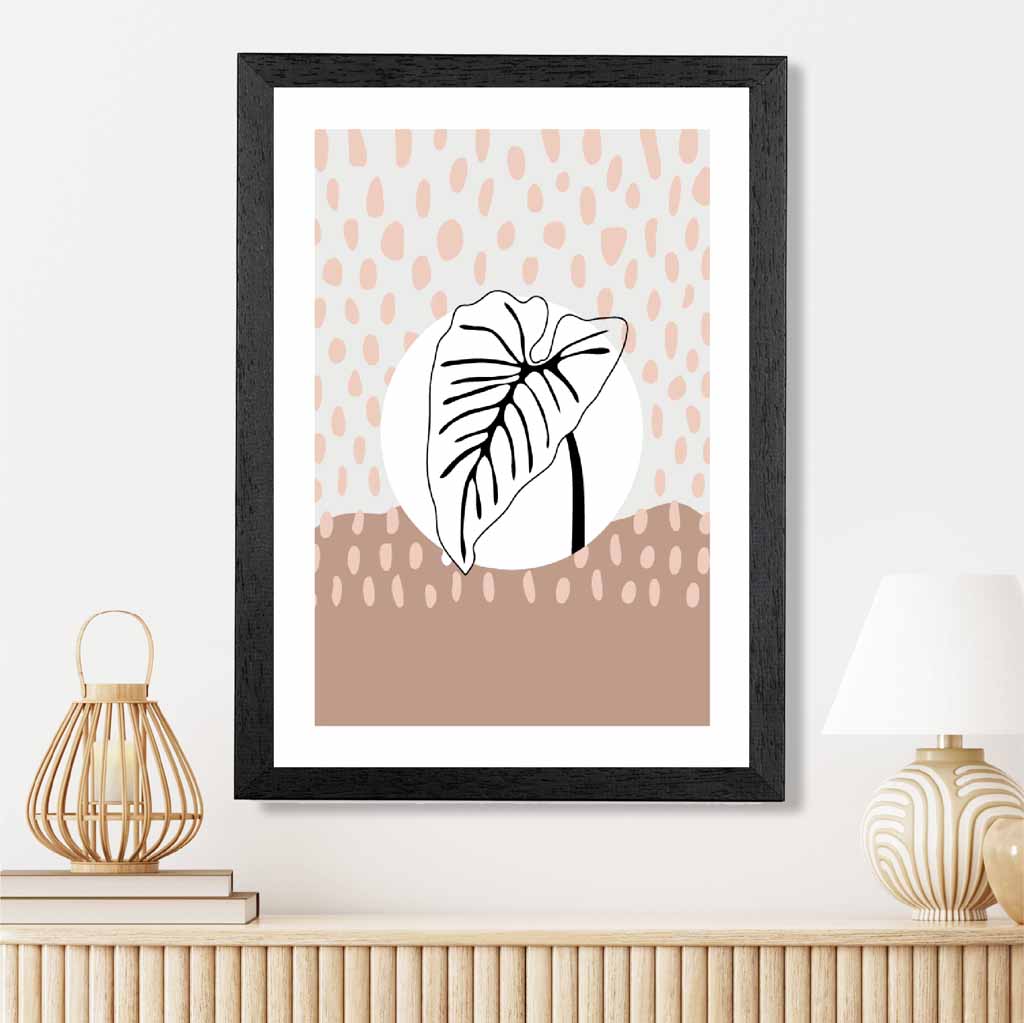 Modern Abstract Pink Sketch Botanical No 1 Art Print | Wall Art Plaza