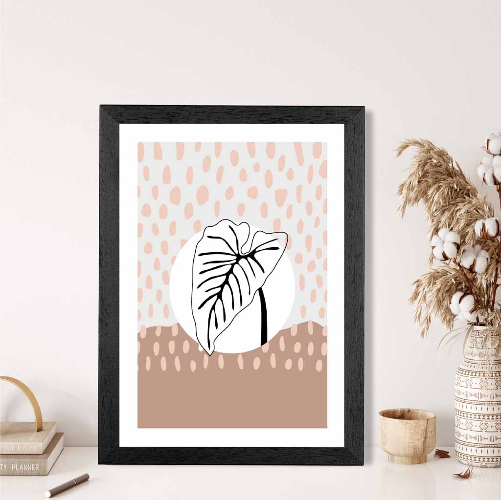 Modern Abstract Pink Sketch Botanical No 1 Art Print | Wall Art Plaza