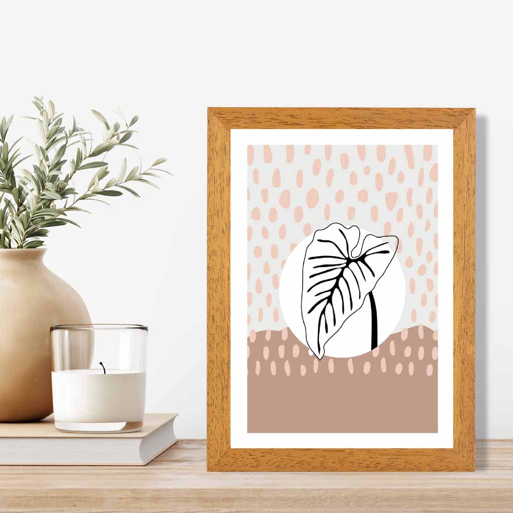 Modern Abstract Pink Sketch Botanical No 1 Art Print | Wall Art Plaza