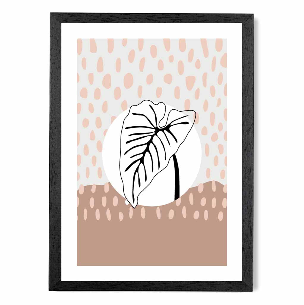 Modern Abstract Pink Sketch Botanical No 1 Art Print | Wall Art Plaza