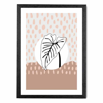 Modern Abstract Pink Sketch Botanical No 1 Art Print | Wall Art Plaza