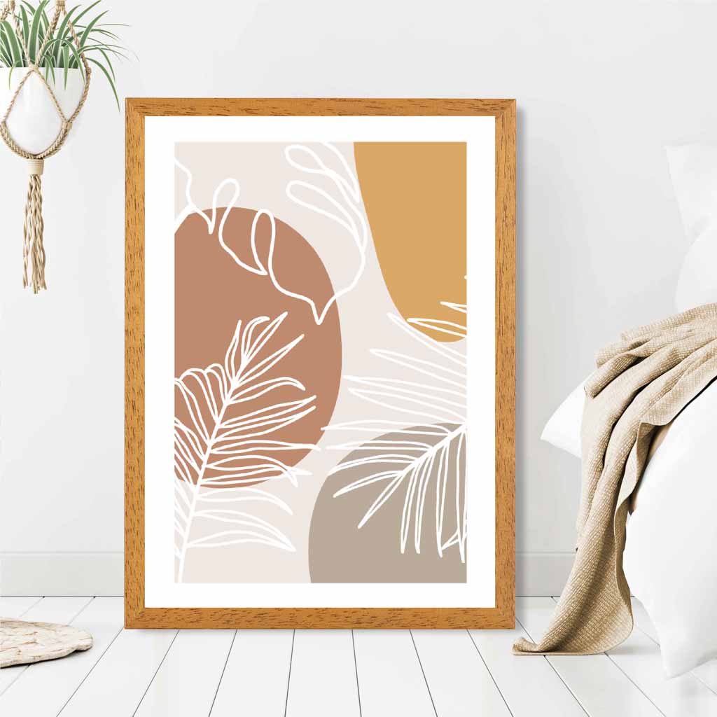 Modern Beige, Yellow Botanical Art Poster | Wall Art Plaza