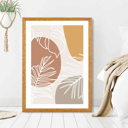 Modern Beige, Yellow Botanical Art Poster | Wall Art Plaza