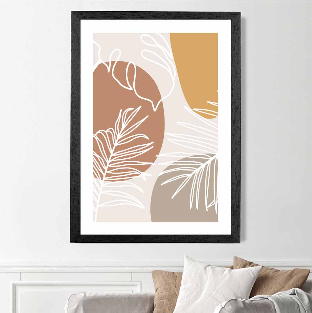 Modern Beige, Yellow Botanical Art Poster | Wall Art Plaza