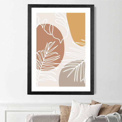 Modern Beige, Yellow Botanical Art Poster | Wall Art Plaza