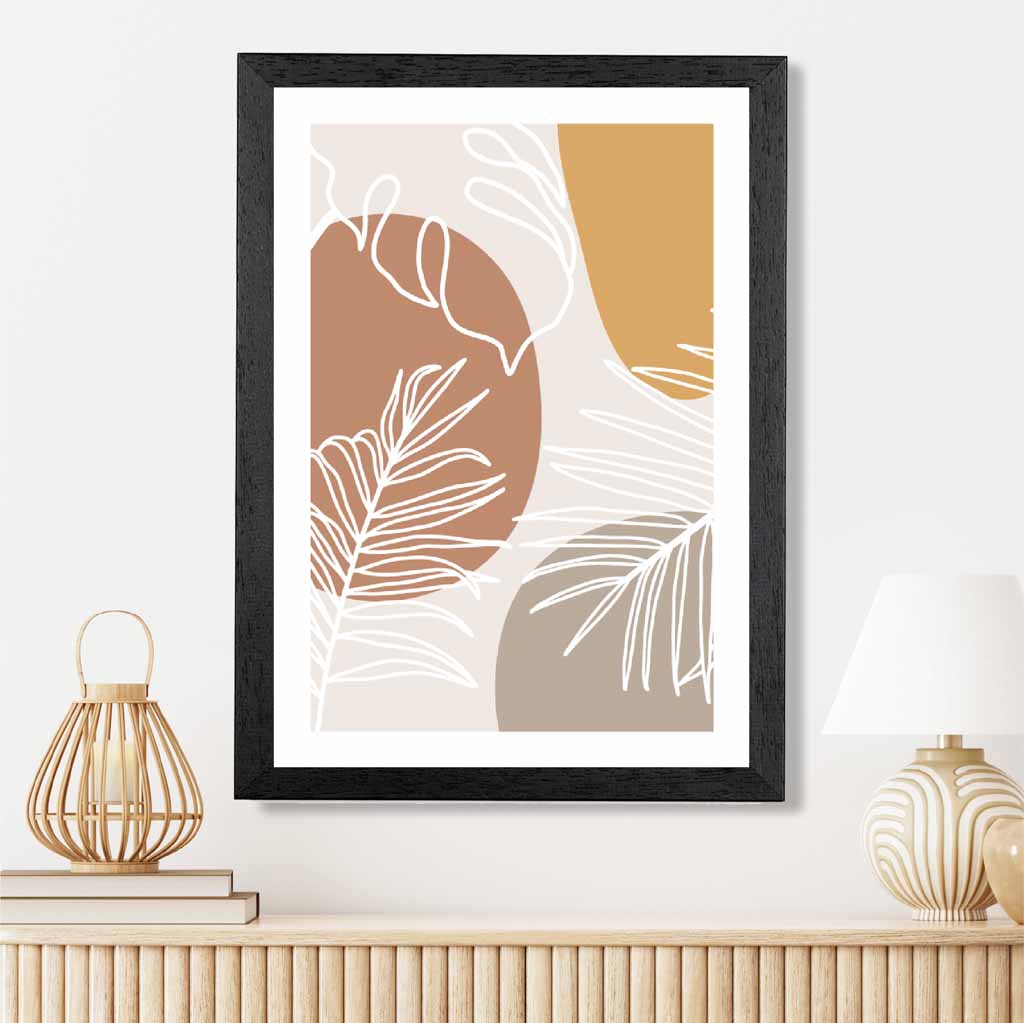 Modern Beige, Yellow Botanical Art Poster | Wall Art Plaza