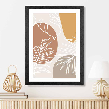 Modern Beige, Yellow Botanical Art Poster | Wall Art Plaza