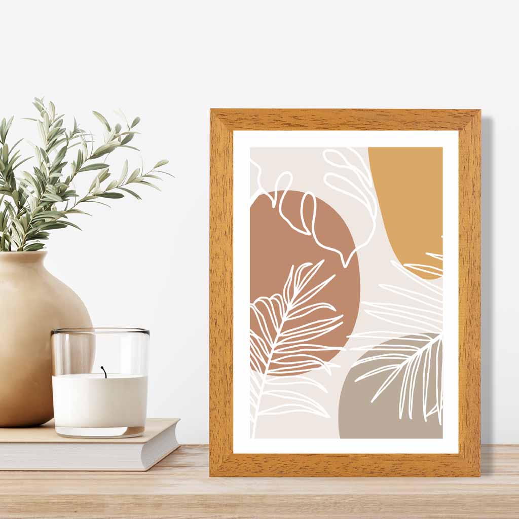Modern Beige, Yellow Botanical Art Poster | Wall Art Plaza