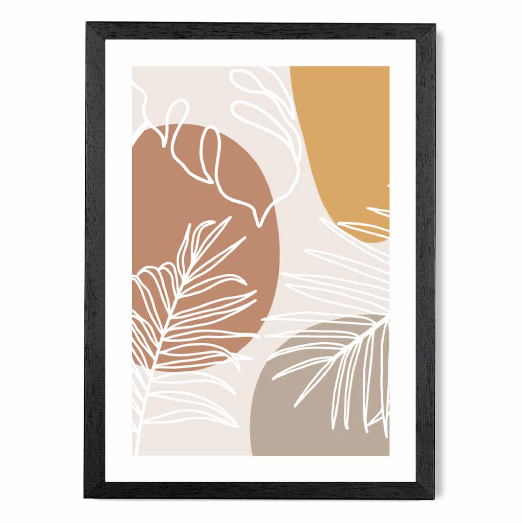 Modern Beige, Yellow Botanical Art Poster | Wall Art Plaza