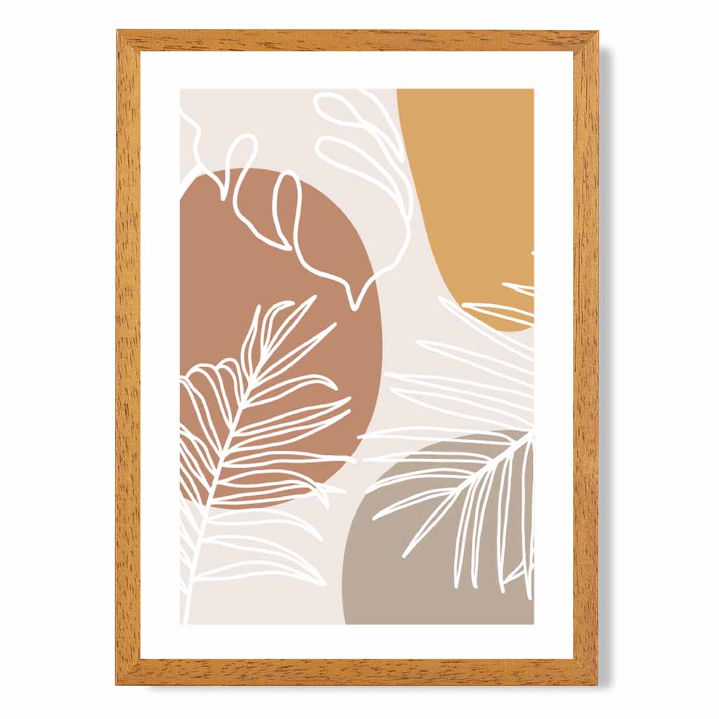 Modern Beige, Yellow Botanical Art Poster | Wall Art Plaza