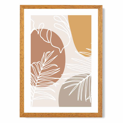 Modern Beige, Yellow Botanical Art Poster | Wall Art Plaza