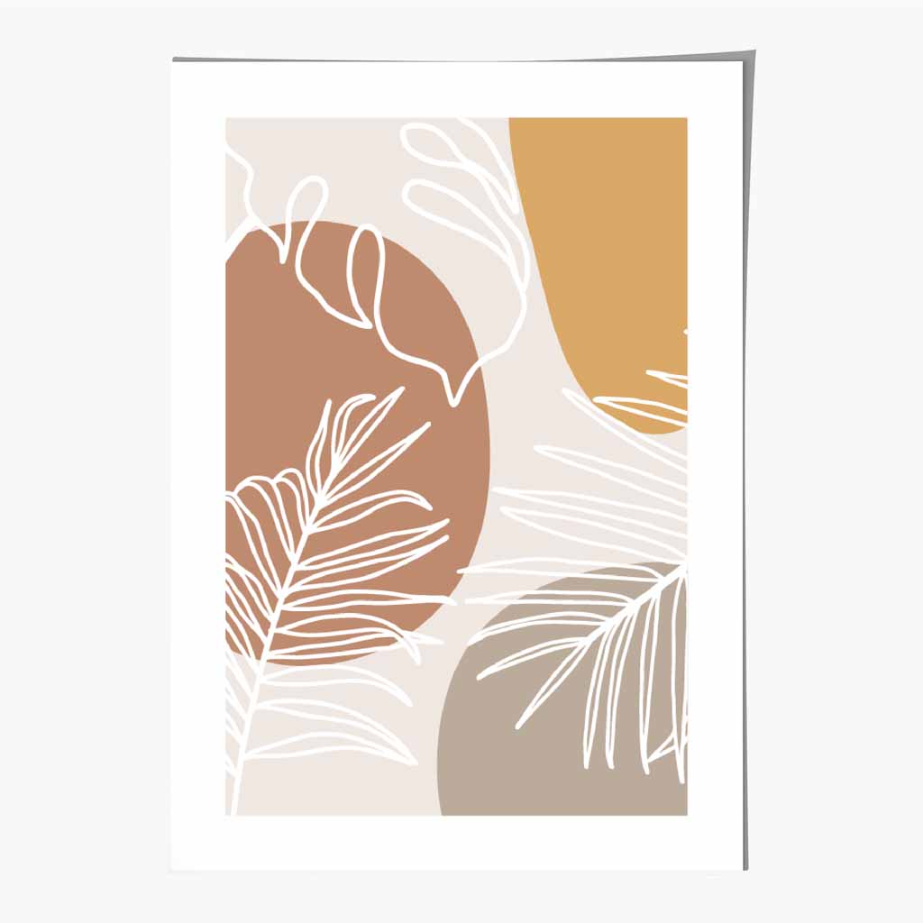 Modern Beige, Yellow Botanical Art Poster | Wall Art Plaza