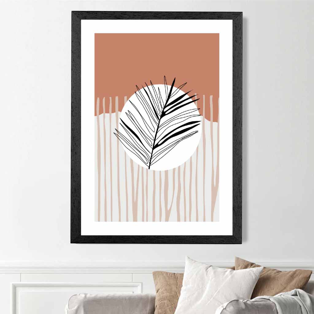 Modern Abstract Pink Sketch Botanical No 2 Art Print | Wall Art Plaza