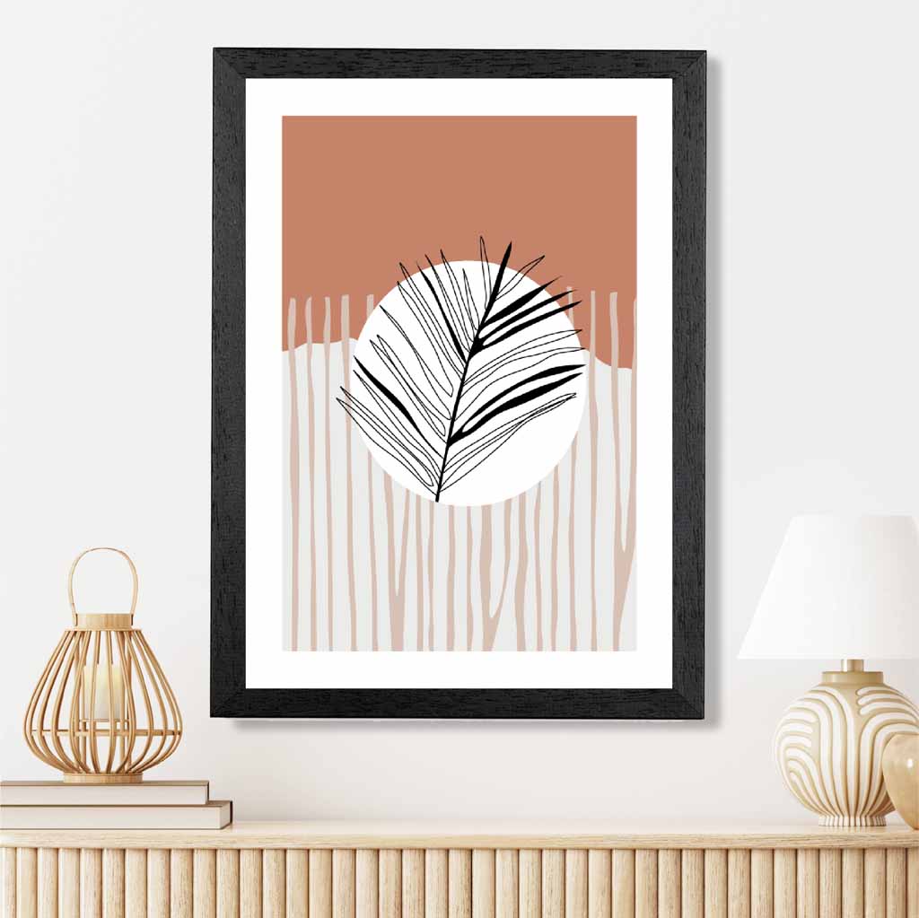 Modern Abstract Pink Sketch Botanical No 2 Art Print | Wall Art Plaza