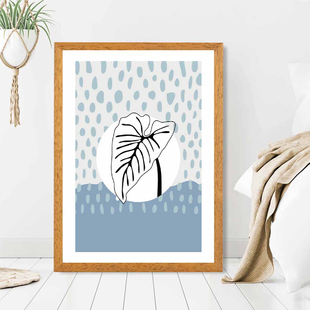 Modern Abstract Blue Sketch Botanical No 1 Art Print | Wall Art Plaza