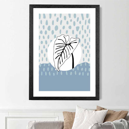 Modern Abstract Blue Sketch Botanical No 1 Art Print | Wall Art Plaza